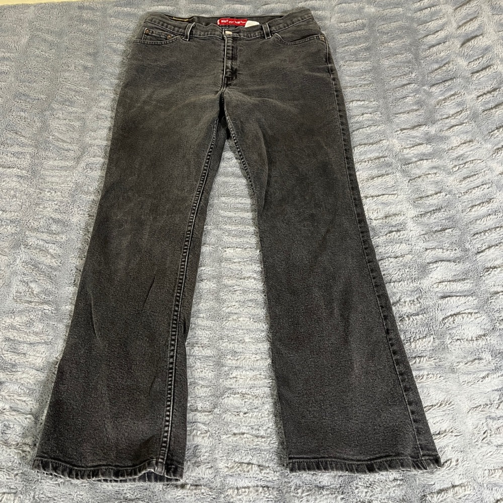 Levis 517 Boot Cut Slim Jeans Black Stretch Denim Mid Rise Size 13 JR M AP448